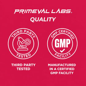 Détails de l'emballage de créatine monohydrate Primeval Labs