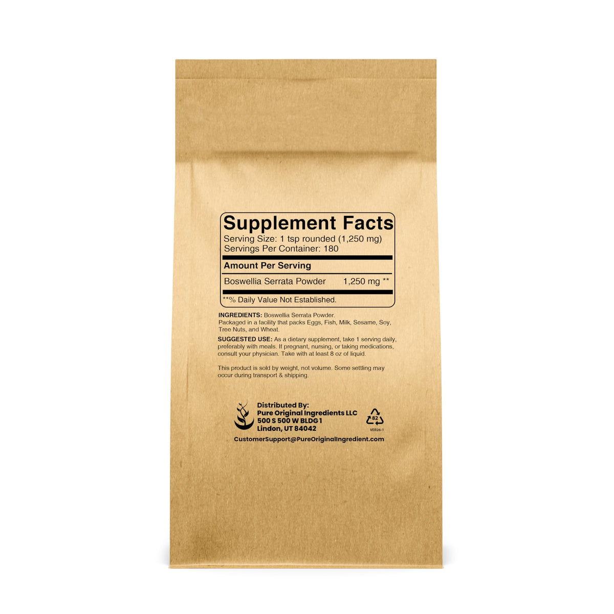 Détails de l'emballage de l'extrait de Boswellia Serrata 227g