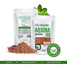 Détails de l'emballage de la poudre d'Arjuna Dr. HERBALIST 200g