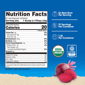 Détails de l'emballage de la poudre de betterave Nutricost