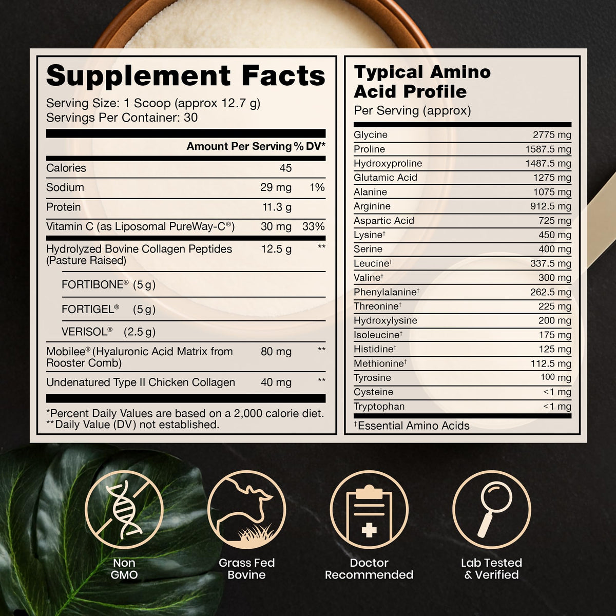 Détails de l'emballage de la Poudre de Collagène TriActive Pure Therapro Rx