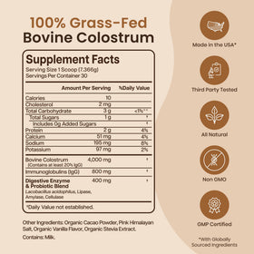 Détails de l'emballage de la poudre de colostrum Baese Nutrition
