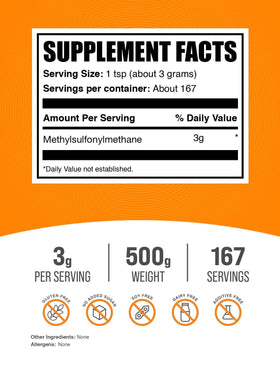 Détails de l'emballage de la poudre MSM BulkSupplements