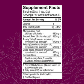 Détails de l'emballage de la poudre MycoBotanicals 150g