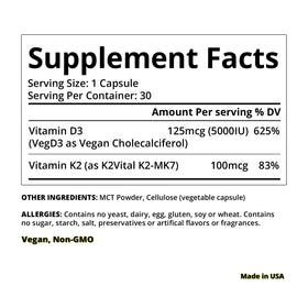 Détails de l'emballage de Magceutics D3 K2 Vegan