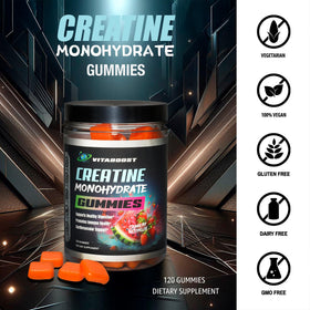 Détails de l'emballage des gummies de créatine VitaBoost