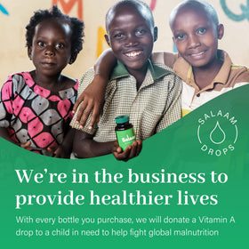 Détails de l'emballage des gummies multivitamines Salaam Nutritionals