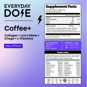 Détails de l'emballage du café de champignons Everyday Dose