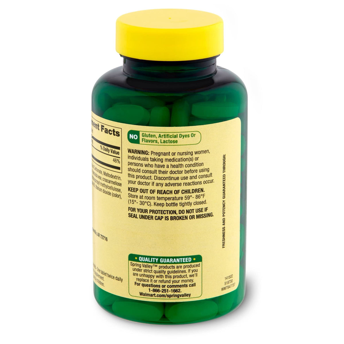 Détails de l'emballage du calcium 600mg