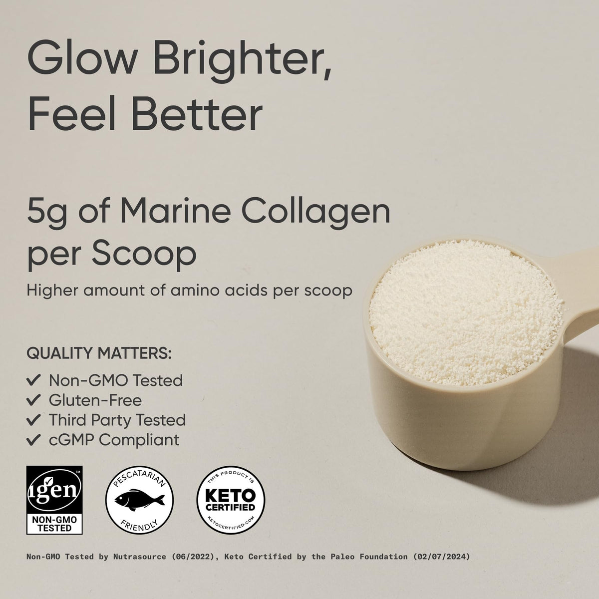 Détails de l'emballage du collagène marin Sports Research