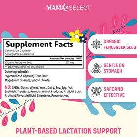 Détails de l'emballage du complément Fenugrec Mama's Select