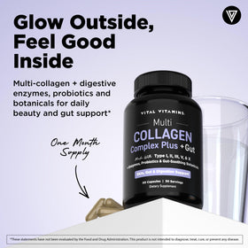 Détails de l'emballage du Complexe Multi-Collagène Vital Vitamins