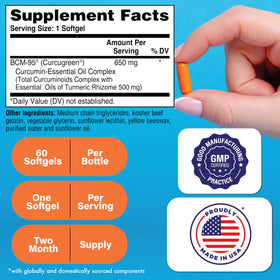 Détails de l'emballage du Curcu-Gel 650mg BCM-95