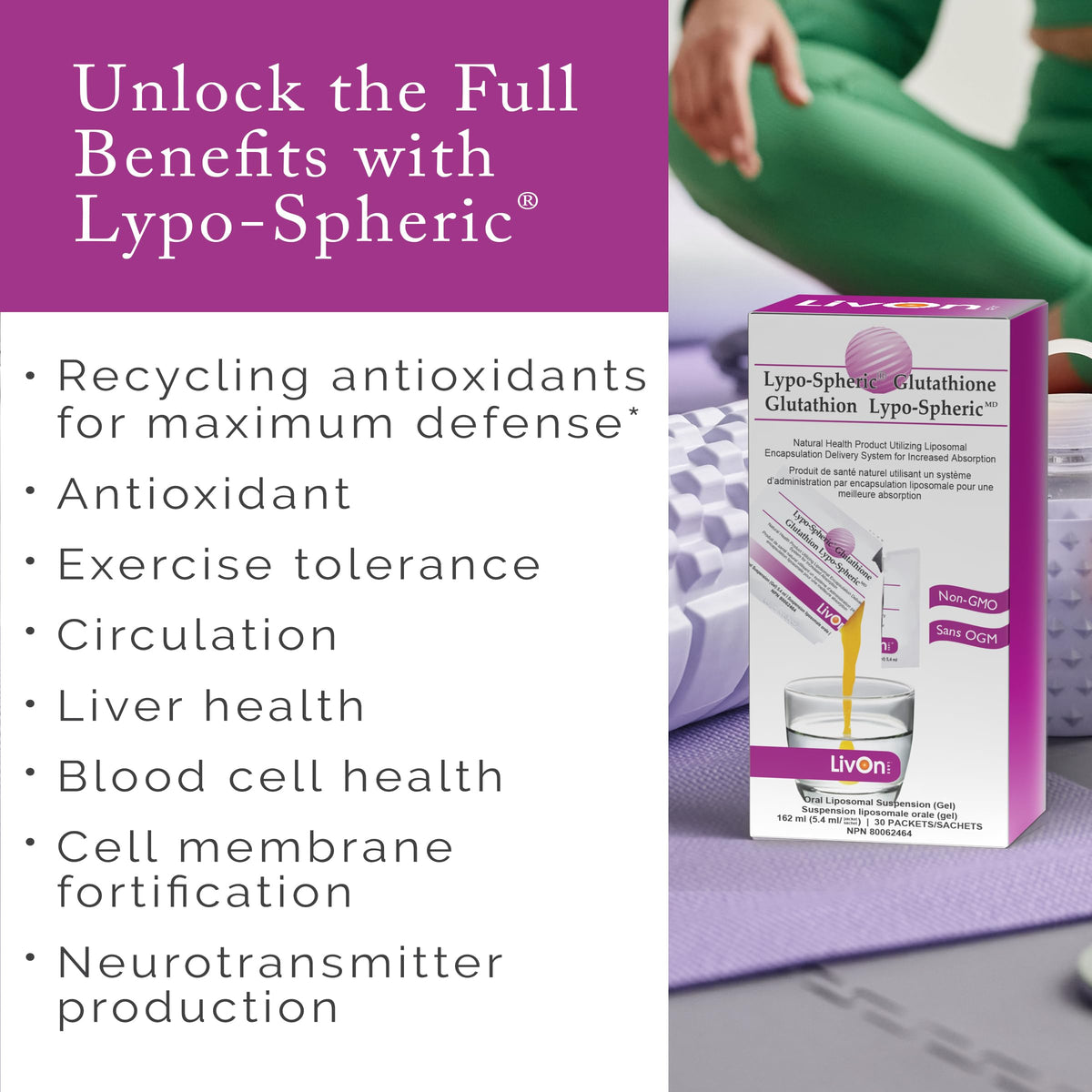 Détails de l'emballage du Lypo-Spheric Glutathione