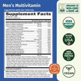 Détails de l'emballage EarthFirst Organic Multivitamine Homme