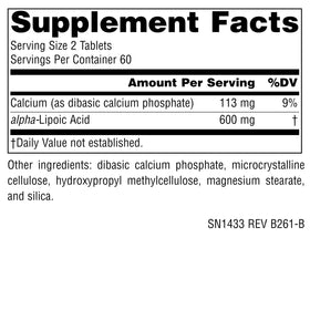 Détails de l'emballage Source Naturals Acide Alpha-Lipoïque 300 mg