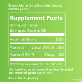 Détails de l'étiquette d'UpNourish Liposomal D3 K2 MK-7