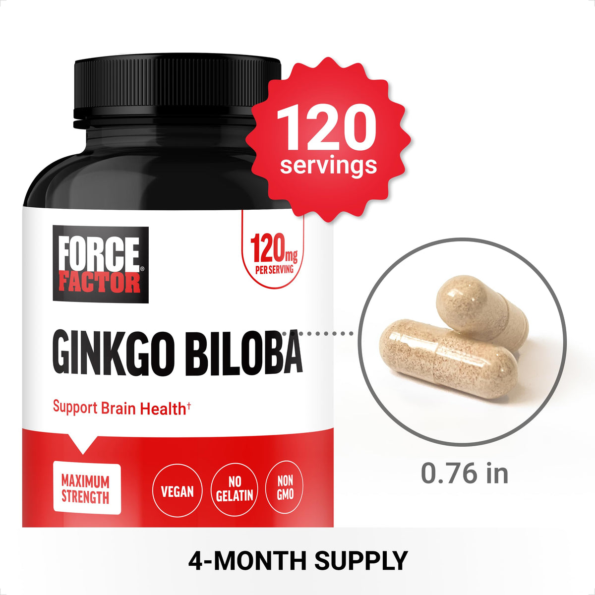 Détails de l'étiquette de Force Factor Ginkgo Biloba