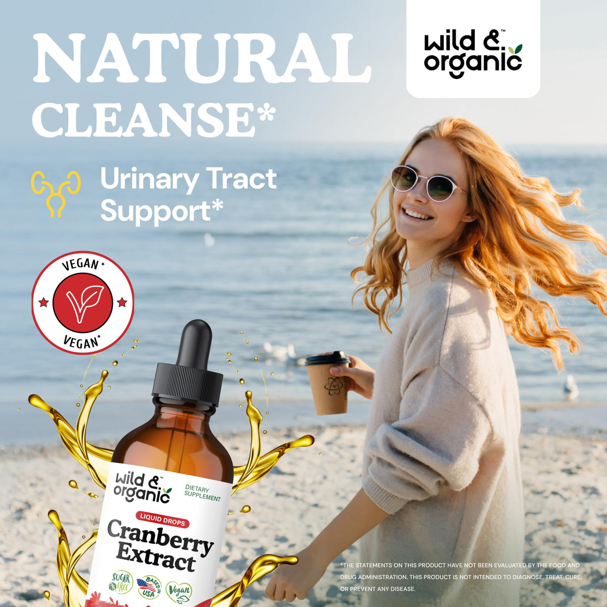 Détails de l'étiquette de l'extrait de canneberge Wild & Organic