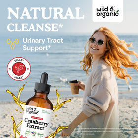 Détails de l'étiquette de l'extrait de canneberge Wild & Organic