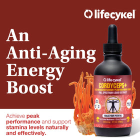 Détails de l'étiquette de l'extrait de champignon Cordyceps Life Cykel