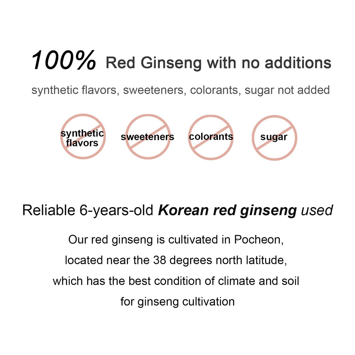Détails de l'étiquette de l'extrait de ginseng rouge POCHEON