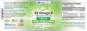 Détails de l'étiquette de l'huile de poisson Wonder Laboratories