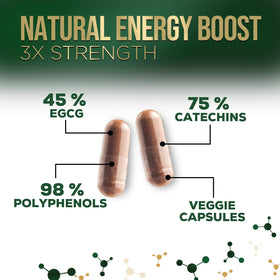 Détails de l'étiquette de la bouteille d'extrait de thé vert Nature's Nutrition