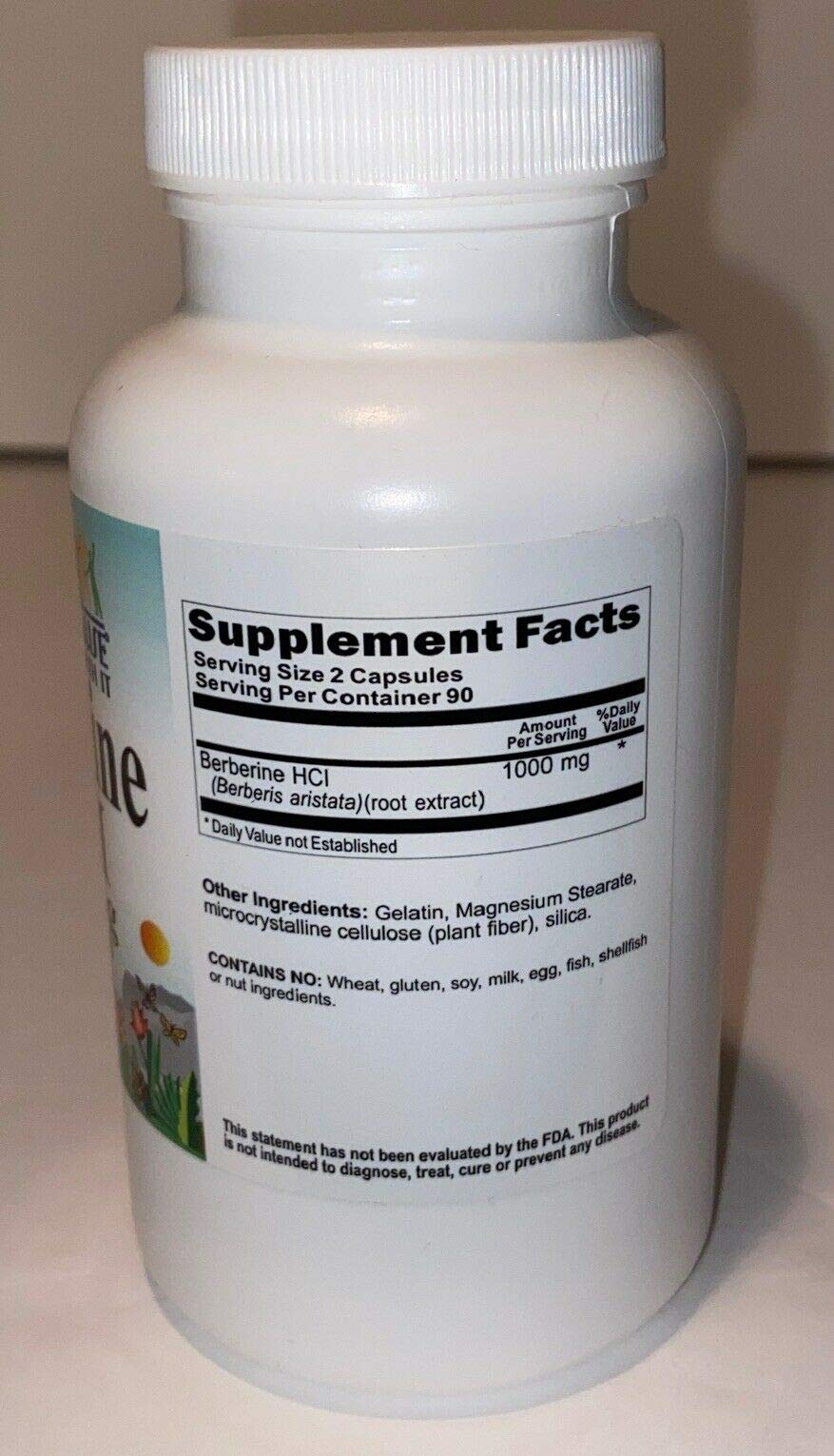 Détails de l'étiquette de la bouteille de Berbérine Pure