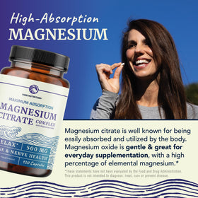 Détails de l'étiquette de la bouteille de Citrate de Magnésium Nobi Nutrition