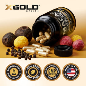 Détails de l'étiquette de la bouteille de Maca Bio 1500 mg