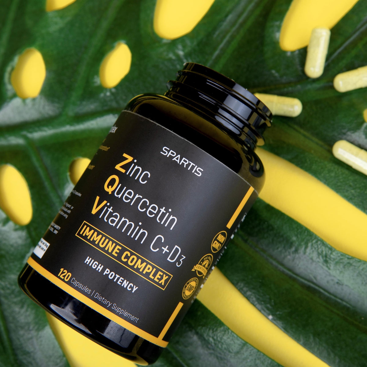 Détails de l'étiquette de la bouteille SPARTIS Zinc Quercetin