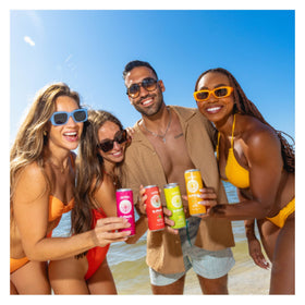 Détails de l'étiquette de la canette Mitra9 Kava Seltzer