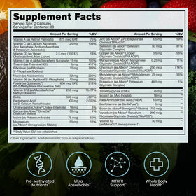Détails de l'étiquette de la multivitamine Pure Therapro Rx