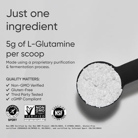 Détails de l'étiquette de la poudre de L-Glutamine Sports Research