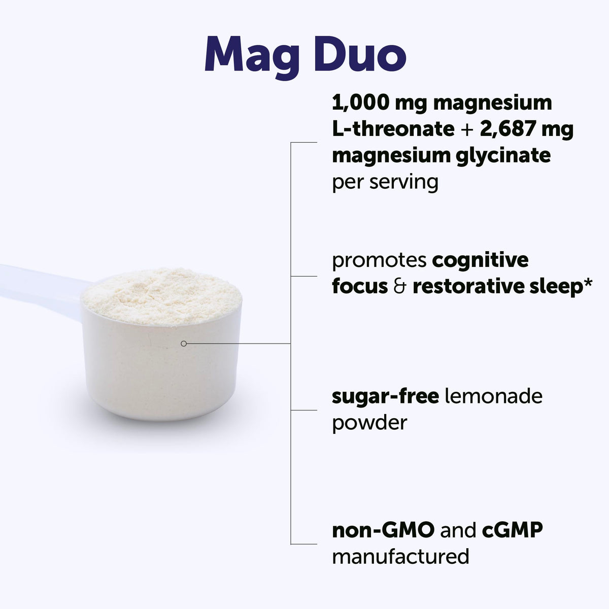 Détails de l'étiquette de la poudre de magnésium Mag Duo