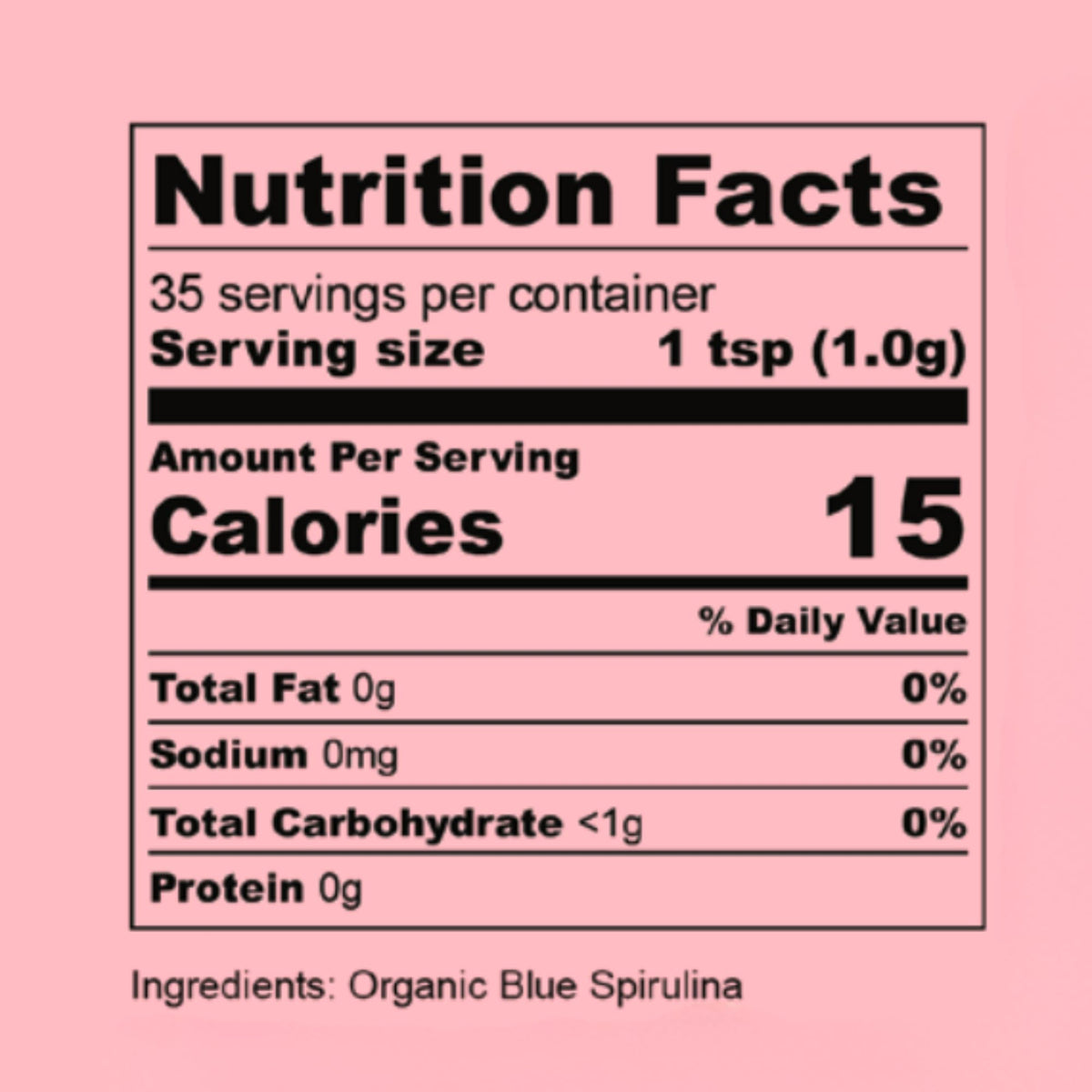 Détails de l'étiquette de la Poudre de Spiruline Bleue ELEVEN TLC