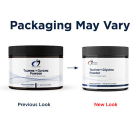 Détails de l'étiquette de la poudre de Taurine + Glycine Designs for Health