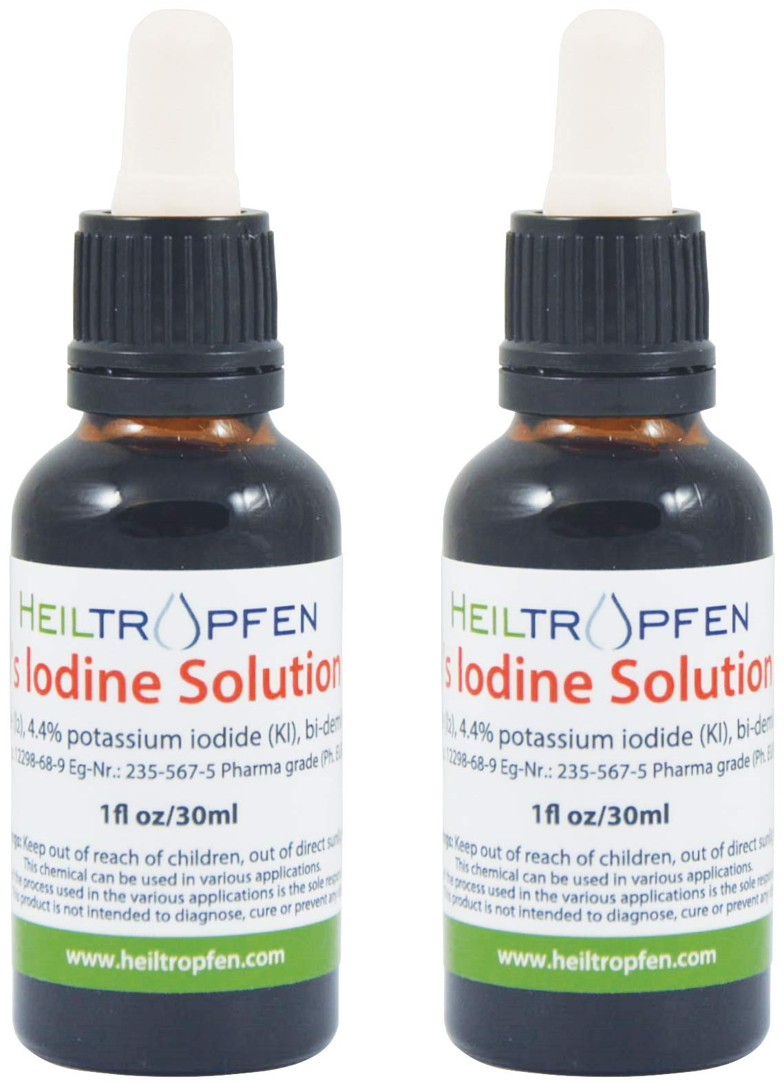 Détails de l'étiquette de la solution iodée Heiltropfen 2,2%