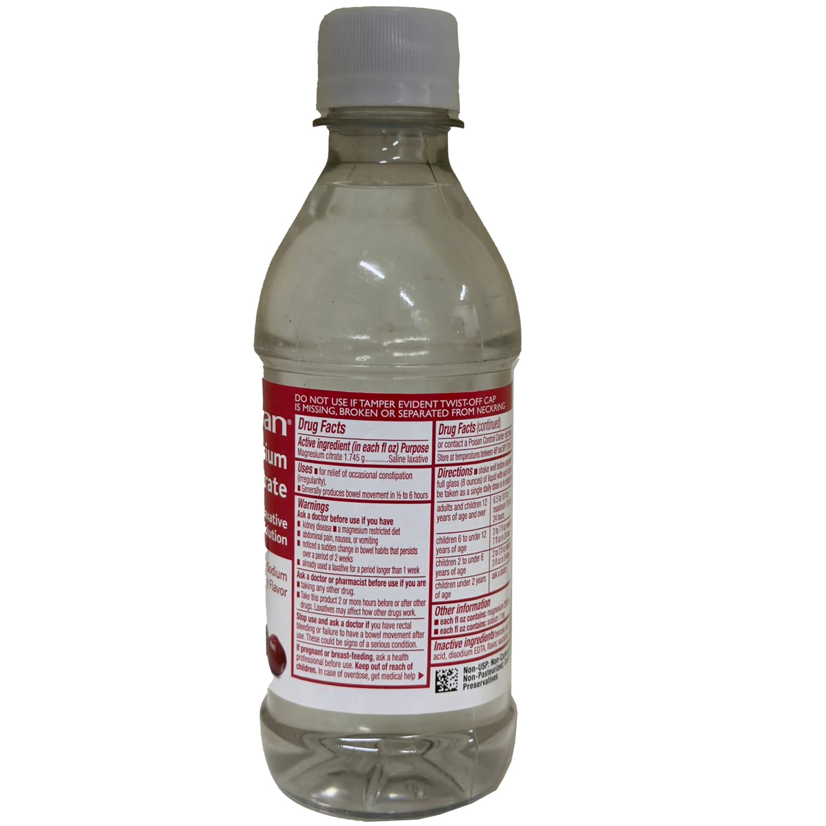 Détails de l'étiquette de la solution laxative Swan saveur cerise