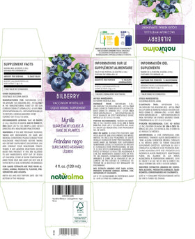 Détails de l'étiquette de la teinture de myrtille Naturalma