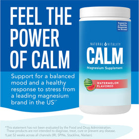 Détails de l'étiquette de Natural Vitality Calm, ingrédients et informations nutritionnelles
