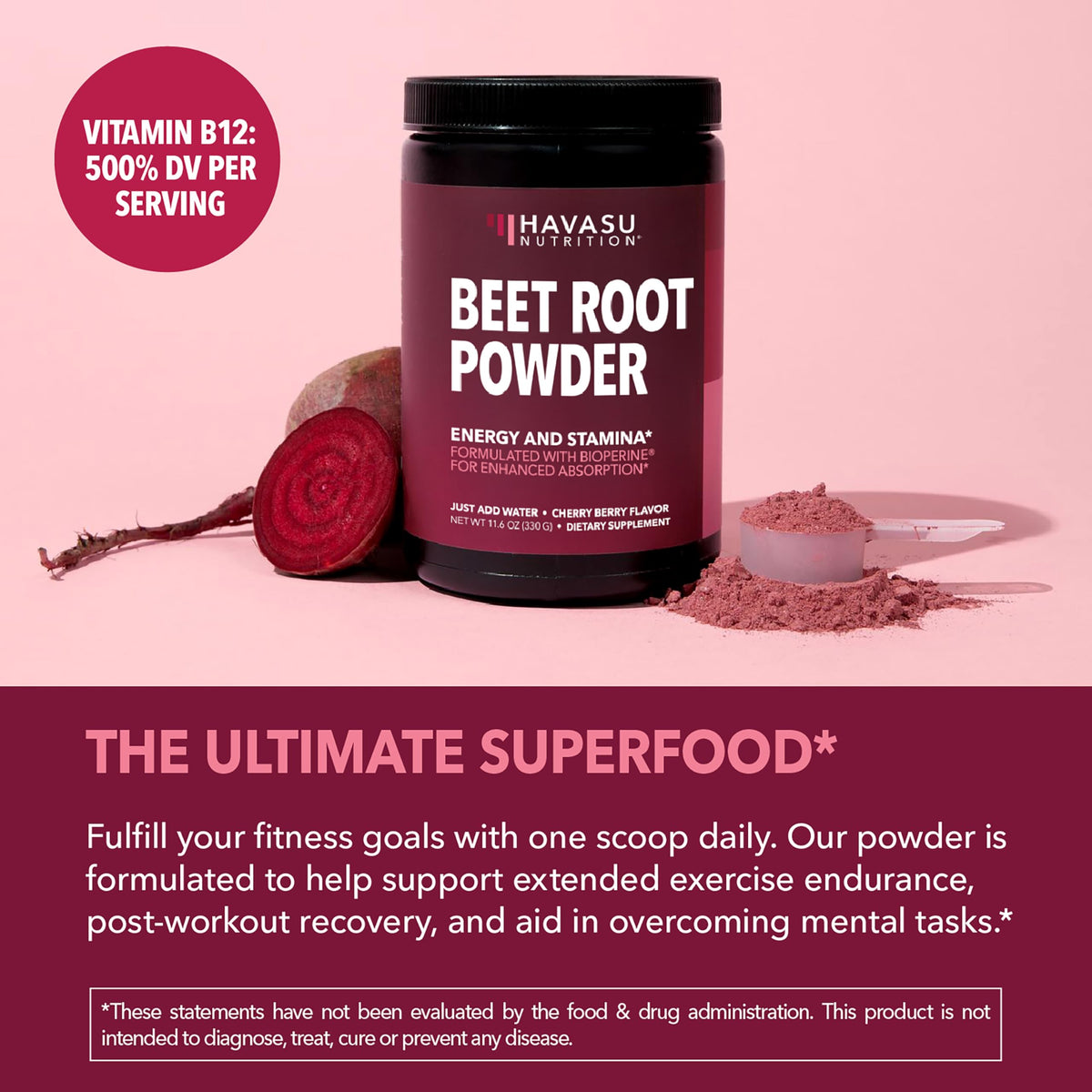 Détails de l'étiquette de Poudre de Betterave Bio HAVASU NUTRITION