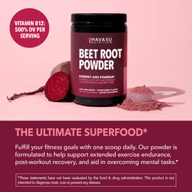 Détails de l'étiquette de Poudre de Betterave Bio HAVASU NUTRITION