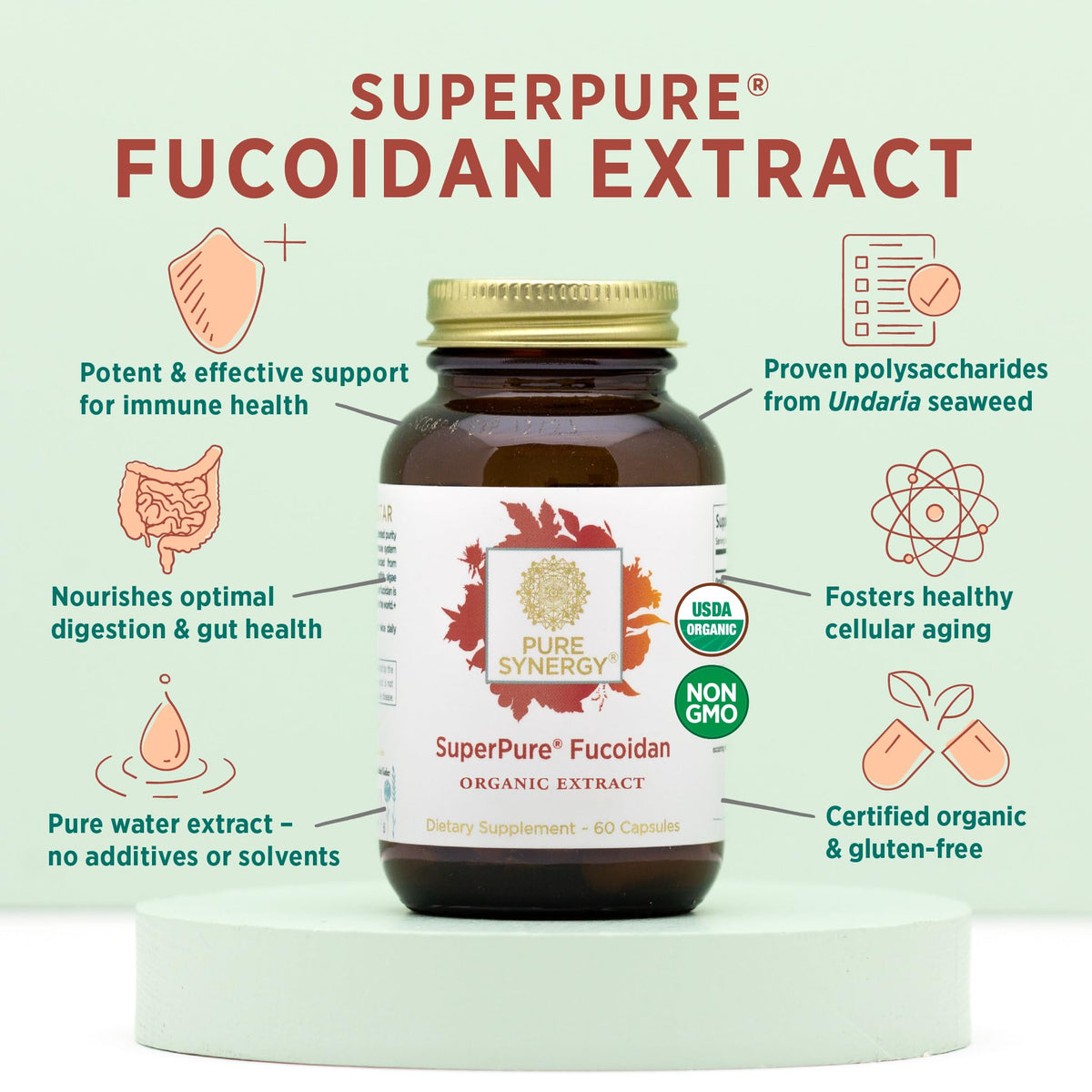Détails de l'étiquette de PURE SYNERGY SuperPure Extrait de Fucoïdane