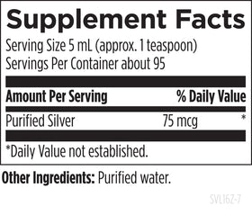 Détails de l'étiquette de Silvercillin Liquide 15ppm