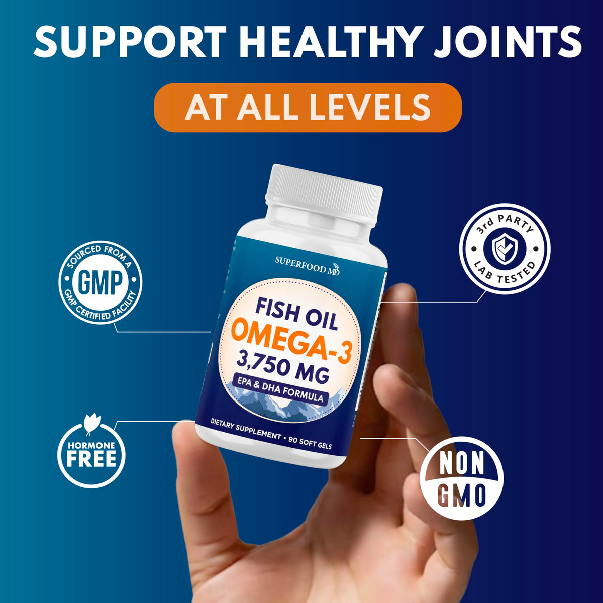 Détails de l'étiquette de Superfood MD Huile de Poisson