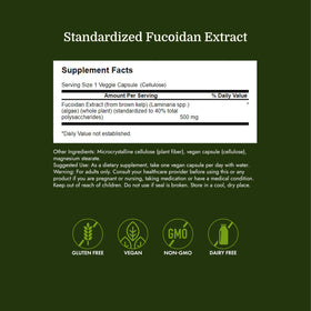 Détails de l'étiquette de Swanson Fucoidan Extract 500 mg