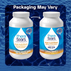 Détails de l'étiquette de TheraTears Omega 3 avec ingrédients
