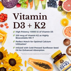 Détails de l'étiquette de Vitalitown Vitamine D3 K2